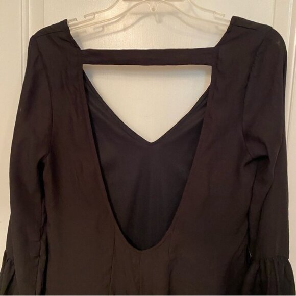 SHOW ME YOUR MUMU DRESS MINI V-NECK SCOOP BACK LONG SLEEVE BELL CUFF SIZE M - Picture 6 of 9